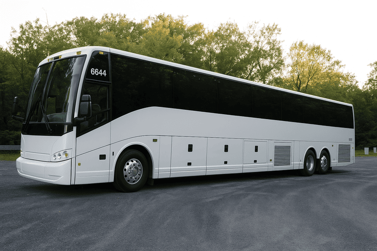 exterior of Charter Bus Rental Warwick coach bus